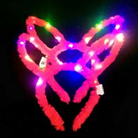 Fashion Cute Plush Rabbit Ears Luminous Headband Party Atmosphere Props sku image 12