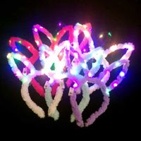 Bonitas Orejas De Conejo De Felpa A La Moda, Diadema Luminosa, Accesorios De Ambiente Para Fiesta sku image 8