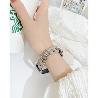 Fashion Geometric Stainless Steel Pu Leather Chain Bracelets main image 2