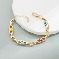 Fashion Devil's Eye Copper Enamel Plating Bracelets 1 Piece main image 3