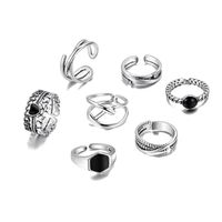 Modern Style Geometric Heart Shape Alloy Plating Women's Rings 7 Pieces main image 4