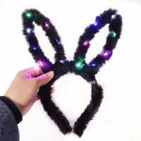 Fashion Cute Plush Rabbit Ears Luminous Headband Party Atmosphere Props main image 3