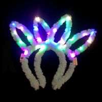 Bonitas Orejas De Conejo De Felpa A La Moda, Diadema Luminosa, Accesorios De Ambiente Para Fiesta sku image 11