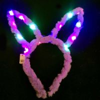 Fashion Cute Plush Rabbit Ears Luminous Headband Party Atmosphere Props sku image 10