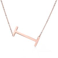 Simple Style Letter Stainless Steel Plating Hollow Out Pendant Necklace sku image 56