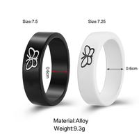 Simple Style Butterfly Alloy Couple Rings 1 Piece main image 4