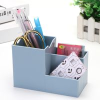 Solid Color Multifunctional Simple Large Capacity Stationery Box sku image 12