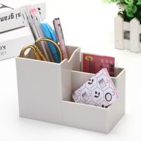 Solid Color Multifunctional Simple Large Capacity Stationery Box sku image 13