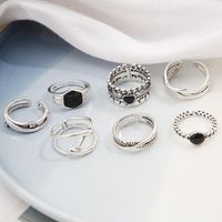 Modern Style Geometric Heart Shape Alloy Plating Women's Rings 7 Pieces main image 3