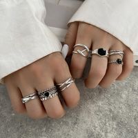 Modern Style Geometric Heart Shape Alloy Plating Women's Rings 7 Pieces main image 1