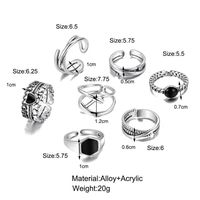 Modern Style Geometric Heart Shape Alloy Plating Women's Rings 7 Pieces main image 2
