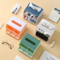 Solid Color Multifunctional Simple Large Capacity Stationery Box main image 3