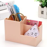 Solid Color Multifunctional Simple Large Capacity Stationery Box sku image 10