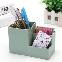 Solid Color Multifunctional Simple Large Capacity Stationery Box sku image 11