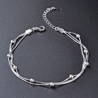 S925 Sterling Silver Beads Three-layer Fashion Jewelry Bracelet Korean Snake Bones Chain sku image 1
