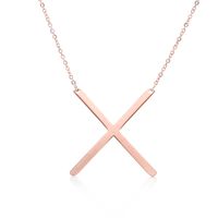 Simple Style Letter Stainless Steel Plating Hollow Out Pendant Necklace sku image 71