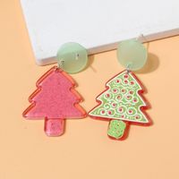 Mode Sapin De Noël Plastique Femmes Boucles D'oreilles 1 Paire main image 2