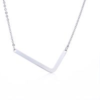Simple Style Letter Stainless Steel Plating Hollow Out Pendant Necklace sku image 33