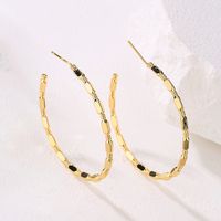 Fashion Circle Square Copper Gold Plated Ear Studs 1 Pair main image 4