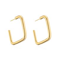 Fashion Circle Square Copper Gold Plated Ear Studs 1 Pair sku image 1