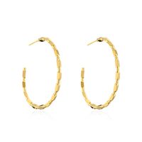 Fashion Circle Square Copper Gold Plated Ear Studs 1 Pair sku image 2