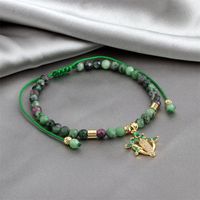 Ins Style Cactus Frog Natural Stone Beaded Inlay Zircon Bracelets 1 Piece main image 6