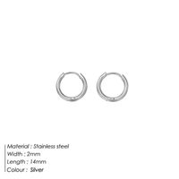 1 Pair Simple Style Round Solid Color Plating Stainless Steel 14K Gold Plated Rose Gold Plated Hoop Earrings sku image 2