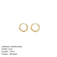 1 Pair Simple Style Round Solid Color Plating Stainless Steel 14K Gold Plated Rose Gold Plated Hoop Earrings sku image 4