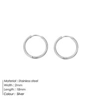 1 Pair Simple Style Round Solid Color Plating Stainless Steel 14K Gold Plated Rose Gold Plated Hoop Earrings sku image 3