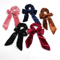 New Large Bow Handmade Velvet Handmade Creative Ponytail Hair Accessory Hair Ring main image 5