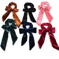 New Large Bow Handmade Velvet Handmade Creative Ponytail Hair Accessory Hair Ring main image 3