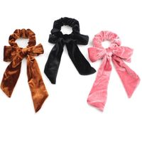 New Large Bow Handmade Velvet Handmade Creative Ponytail Hair Accessory Hair Ring main image 2