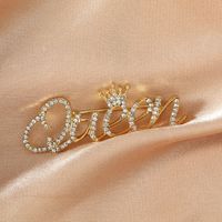 Fashion Crown Alloy Hollow Out Rhinestones Women's Brooches 1 Piece main image 4