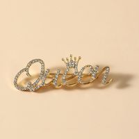 Moda Corona Aleación Ahuecar Diamantes De Imitación Mujeres Broches 1 Pieza main image 3