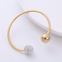 Casual Sparkly Stainless Steel Zircon Bangle 1 Piece main image 4