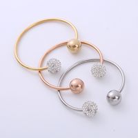 Casual Sparkly Stainless Steel Zircon Bangle 1 Piece main image 2