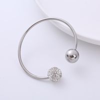 Casual Sparkly Stainless Steel Zircon Bangle 1 Piece sku image 1