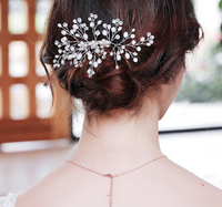 Korean Simple Hair Comb Handmade Pearl Plate Bridal Headdress Wholesale main image 4