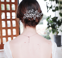 Korean Simple Hair Comb Handmade Pearl Plate Bridal Headdress Wholesale main image 2