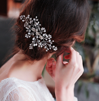 Peigne À Cheveux Simple Coréen À La Main Plaque De Perles Coiffe De Mariée En Gros main image 1