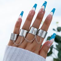 Punk Solid Color Alloy Unisex Rings sku image 1