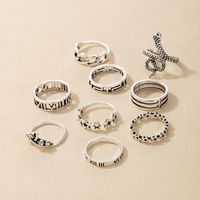Fashion Star Moon Snake Alloy Unisex Rings 9 Pieces main image 4