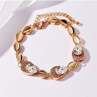 Fashion Water Droplets Alloy Chain Artificial Crystal Women's Bracelets 1 Piece main image 1
