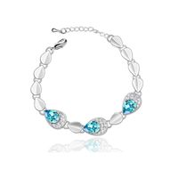 Fashion Water Droplets Alloy Chain Artificial Crystal Women's Bracelets 1 Piece sku image 1