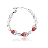 Fashion Water Droplets Alloy Chain Artificial Crystal Women's Bracelets 1 Piece sku image 3