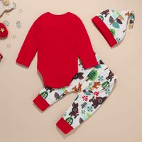Christmas Christmas Letter Elk Printing Elastic Waist Cotton Girls Clothing Sets main image 8