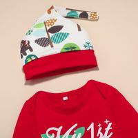 Christmas Christmas Letter Elk Printing Elastic Waist Cotton Girls Clothing Sets main image 6