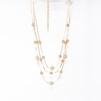 Fashion Geometric Alloy Metal Beaded Zircon Women's Necklace 1 Piece main image 2