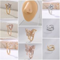 Fashion Geometric Butterfly Copper Plating Zircon Nose Ring 1 Piece main image 1
