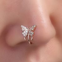Fashion Geometric Butterfly Copper Plating Zircon Nose Ring 1 Piece sku image 8